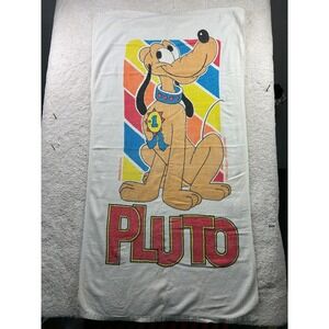 Vintage Disney Pluto Beach Towel Walt Disney Productions 50x25 Franco All Cotton